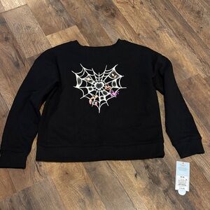Cat & Jack Black Sweatshirt with Spider Web Design